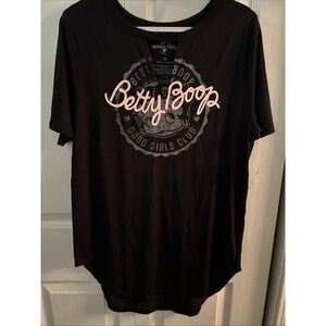 NWT Betty Boop Varsity Good Girls Club Tunic Long‎ Top With V Cut  Women's XL